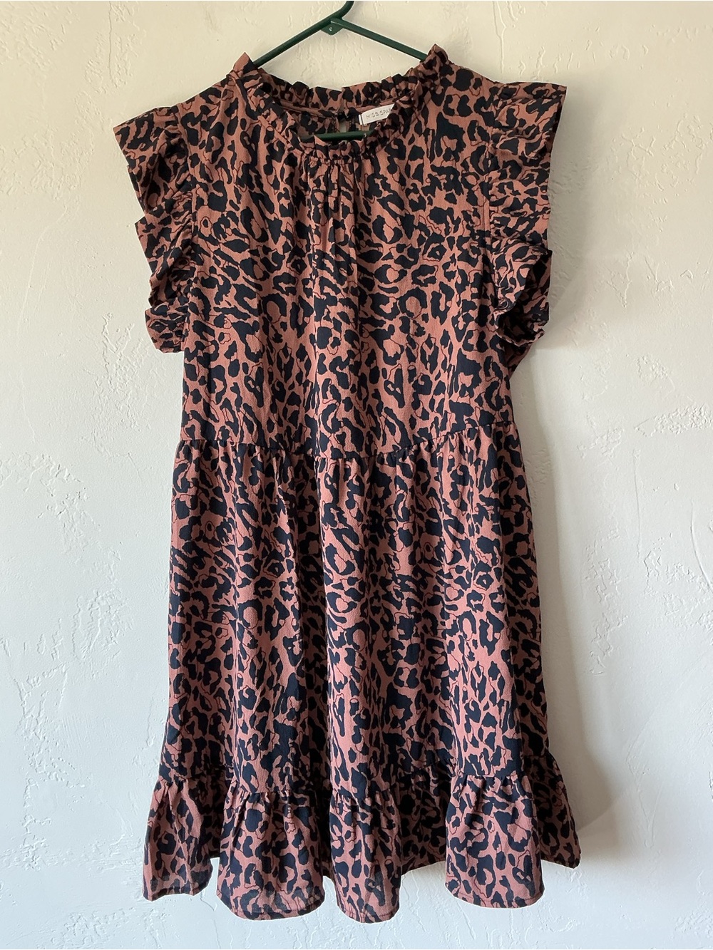 Miss Sparkling Leopard Print Ruffle Dress